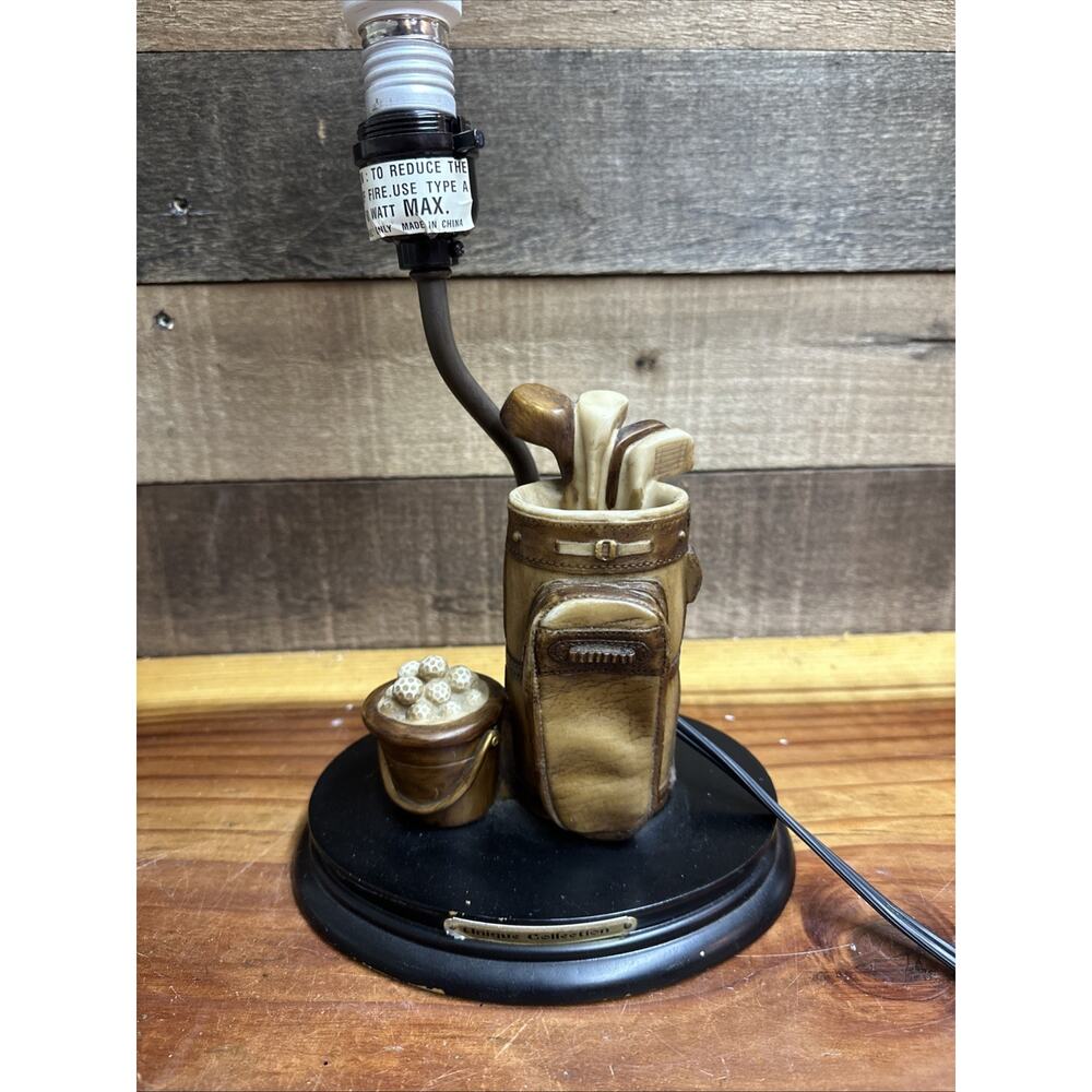 Golf Themed Lamp Desk Table Golf Bag